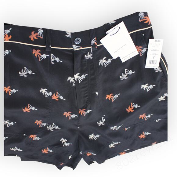 Sz8 NEW Equipment Femme Jaxon Palm Print 100%Silk Shorts Pockets - Picture 6 of 9